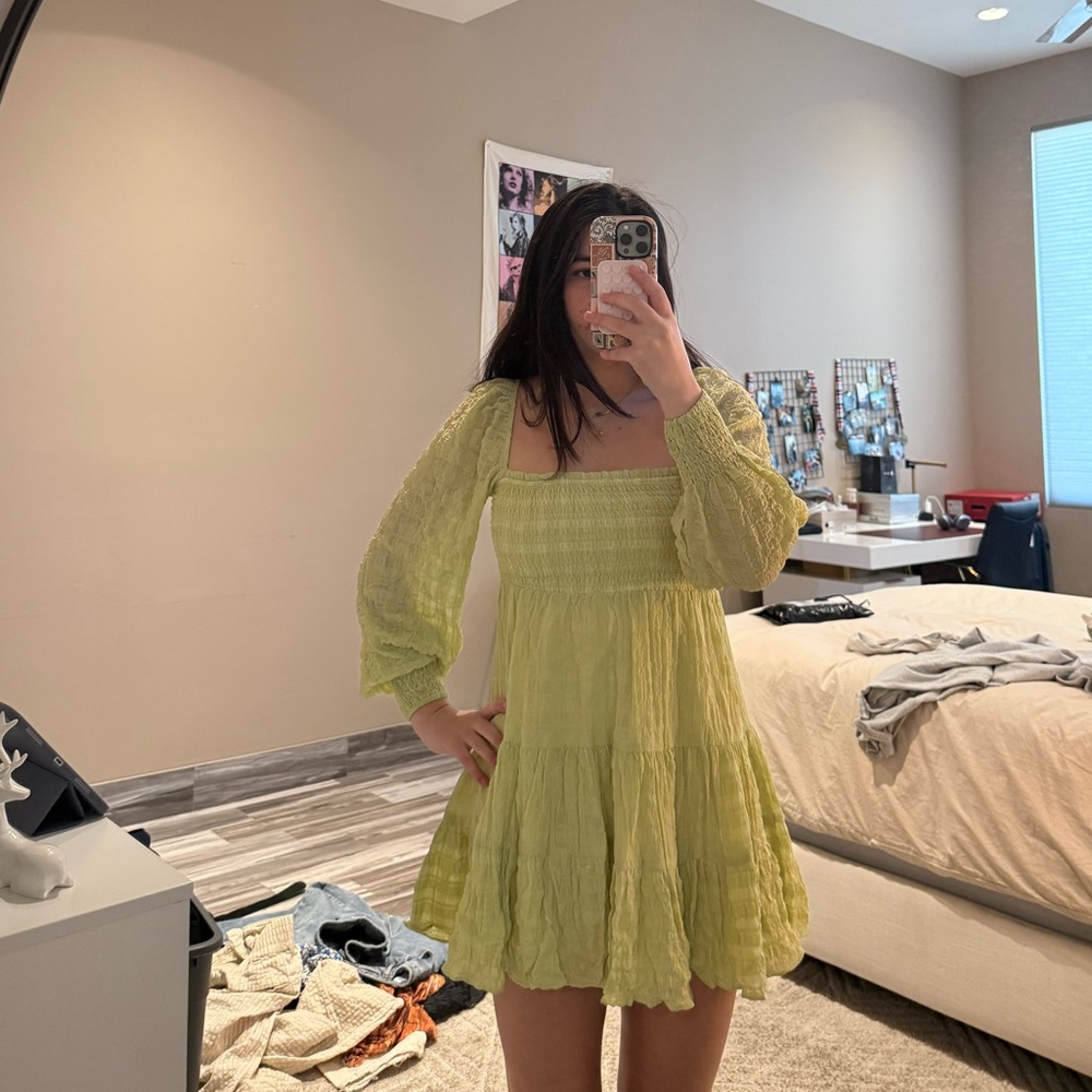 Urban outfitters light green long sleeve dress